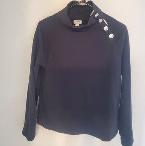 J Crew Jewel-button mockneck pullover Women's Size XS
